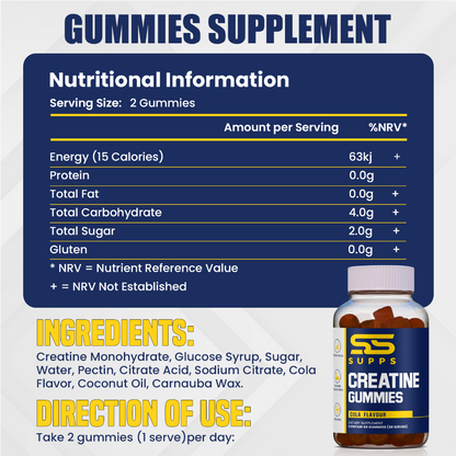 SS SUPPS- Creatine Gummies Cola Flavour Supplement